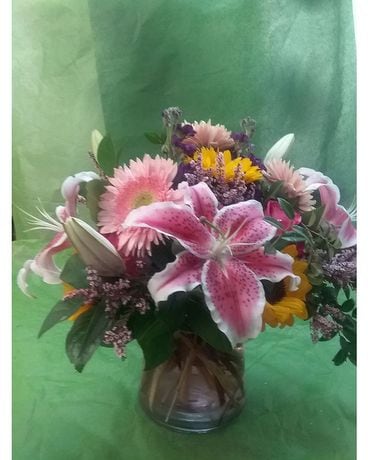 Sunny Pink Posh Flower Arrangement