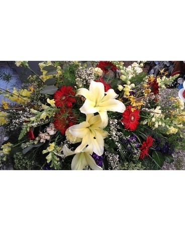 Warm and Tender Casket Spray Funeral Casket Spray Flowers