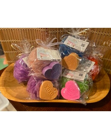 Specialty Bath Bomb & Bath Puff Set Flower Arrangement