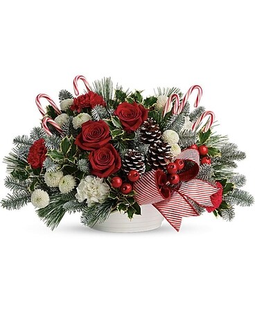 Jolly Candy Cane Bouquet Class Flower Arrangement