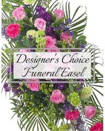 Designer's Choice Funeral Easel Flower Arrangement
