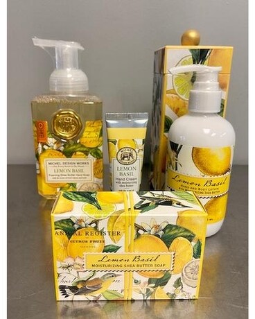 Lemon Basil Gift Set Flower Arrangement
