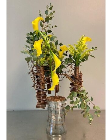 Calla Lilies on Balance Flower Arrangement