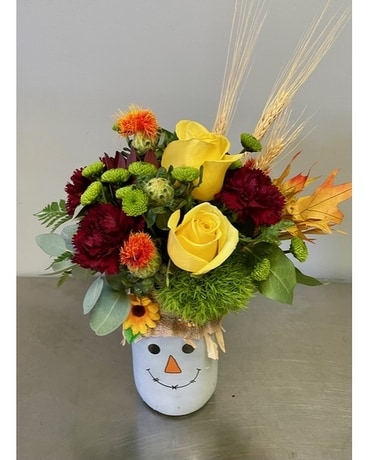 Fall Fun Scarecrow Flower Arrangement