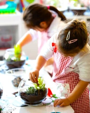 Terrarium Class For Kids Flower Arrangement