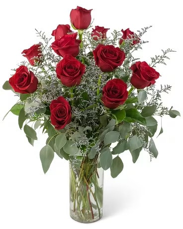 Elegance and Grace Dozen Roses Flower Arrangement