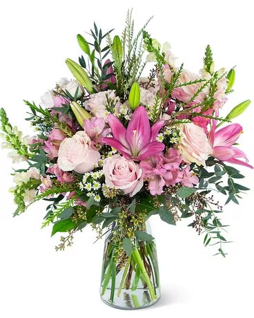 Glorious Pink Meadow Flower Arrangement
