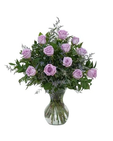 Lovely Lavender Roses Flower Arrangement
