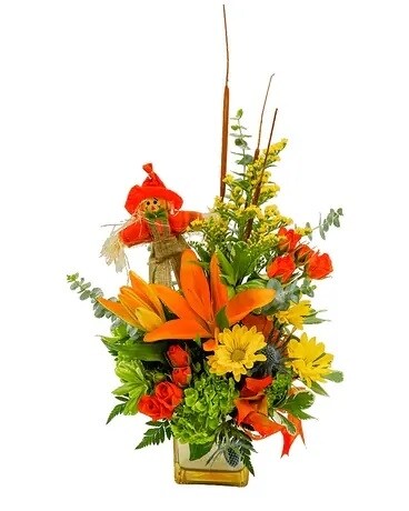 Scarecrow's Harvest Flower Arrangement