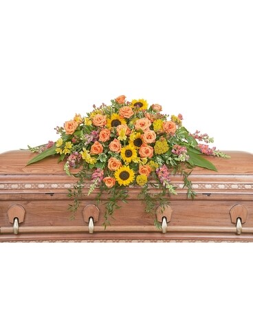 Heaven's Sunset Casket Spray Flower Arrangement