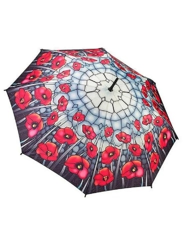 Stained Glass Poppies Collapsible Umbrella Flower Arrangement