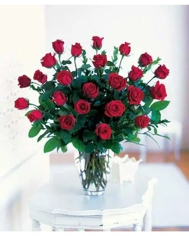 Ruby Red Roses Flower Arrangement