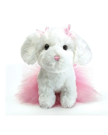 Plush Ballerina Puppy with Tu Tu Flower Arrangement