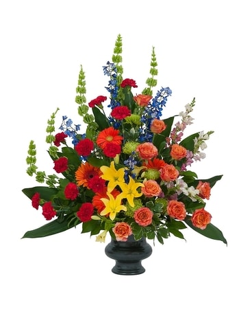 Treasured Celebration Traditional Urn Flower Arrangement
