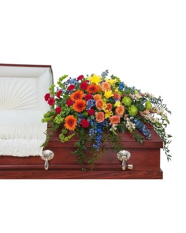 Treasured Celebration Casket Spray Flower Arrangement