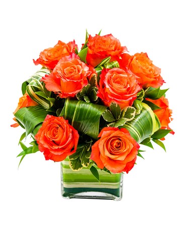 Sunset Roses Flower Arrangement