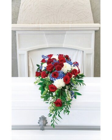 Veterans Pride Casket Spray Sympathy Arrangement