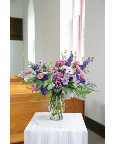 Lavender Reflections Vase Flower Arrangement