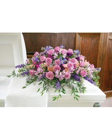 Lavender Reflections Casket Spray Sympathy Arrangement