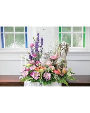 Beautiful Garden Creamation Tribute Sympathy Arrangement