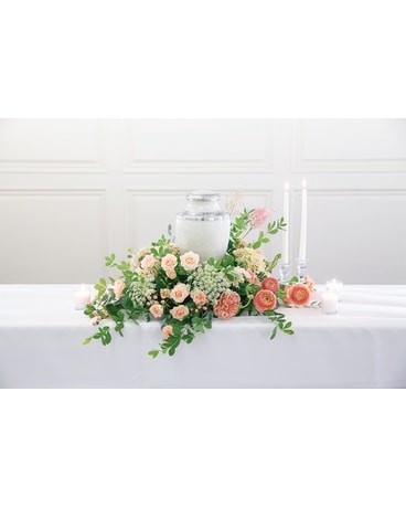Blushing Garden Cremation Tribute Sympathy Arrangement