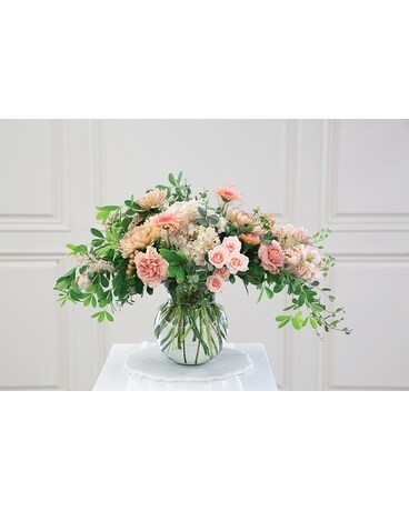 Blushing Garden Vase Flower Arrangement