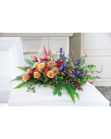 Beautiful Garden Casket Spray Sympathy Arrangement
