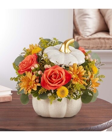 Plentiful Pumpkin Flower Arrangement