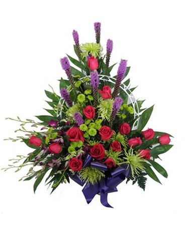 Youthful Remembrance Basket Flower Arrangement