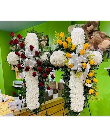 Cross Wreath Flower Arrangement