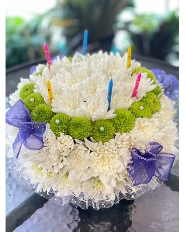 Birthday Cake Flower Arrangement