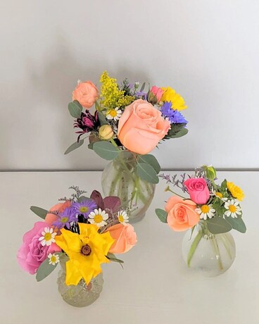 Bud Vase Trio Flower Arrangement
