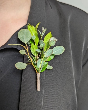 Mixed Foliage Boutonniere Flower Arrangement
