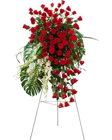Crimson Cascade Flower Arrangement