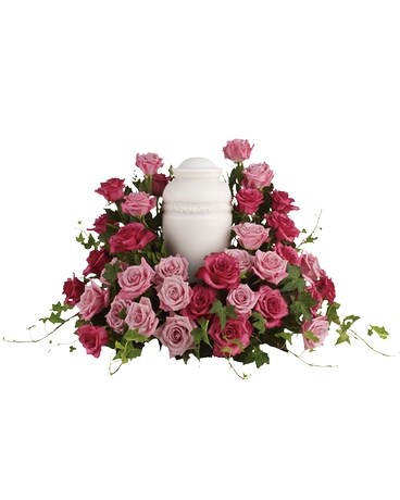 Bed of Pink Roses Flower Arrangement