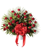 36 Red Roses size,  inches height and  inches wide.
