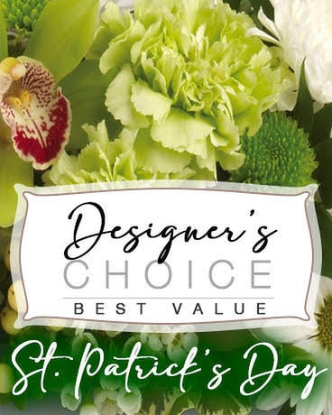 St. Patricks Day Designer Choice Flower Arrangement