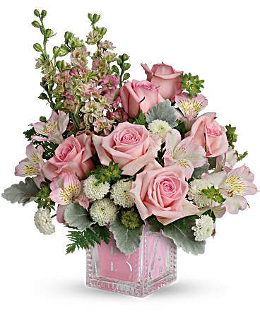 Baby Girl Flower Burst Flower Arrangement