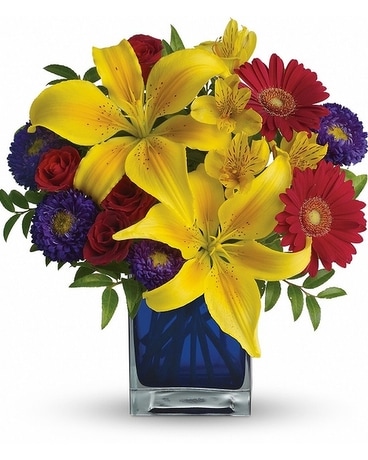 Blue Caribbean Flower Arrangement