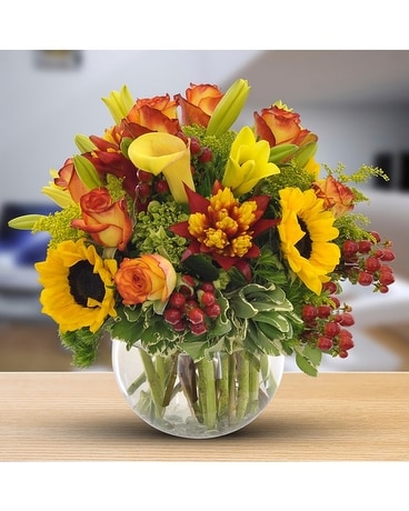 Autumn Bowl Flower Arrangement