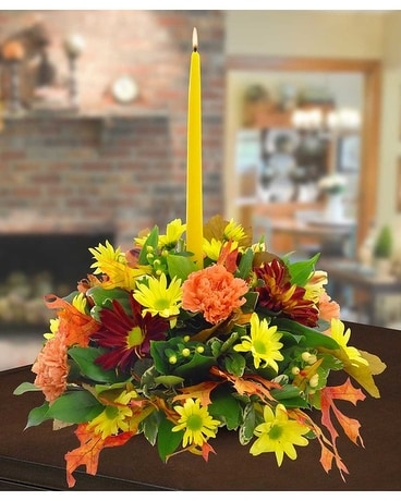 Warm Autumn Centerpiece Flower Arrangement