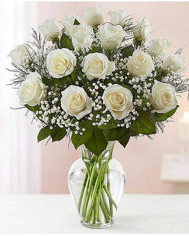 Dozen White Roses