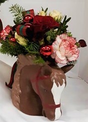 Holiday Horse Flower Arrangement