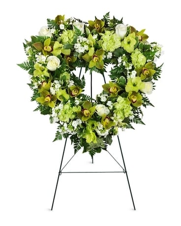 Open Heart Orchid Spray™ Funeral Casket Spray Flowers