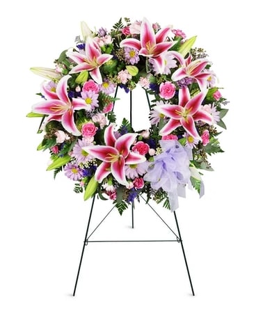 Stargazer Sentiments Wreath™ Funeral Arrangement