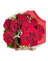 6 roses, in a bouquet size,  inches height and  inches wide.