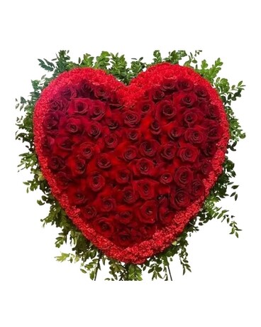 Red Heart Funeral Arrangement