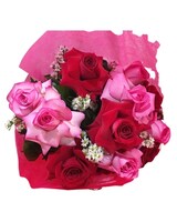 6 roses, in a bouquet size,  inches height and  inches wide.