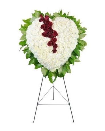 Sympathetic Heart Standing Spray Funeral Arrangement