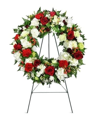 Passionate Faith Sympathy Wreath Flower Arrangement